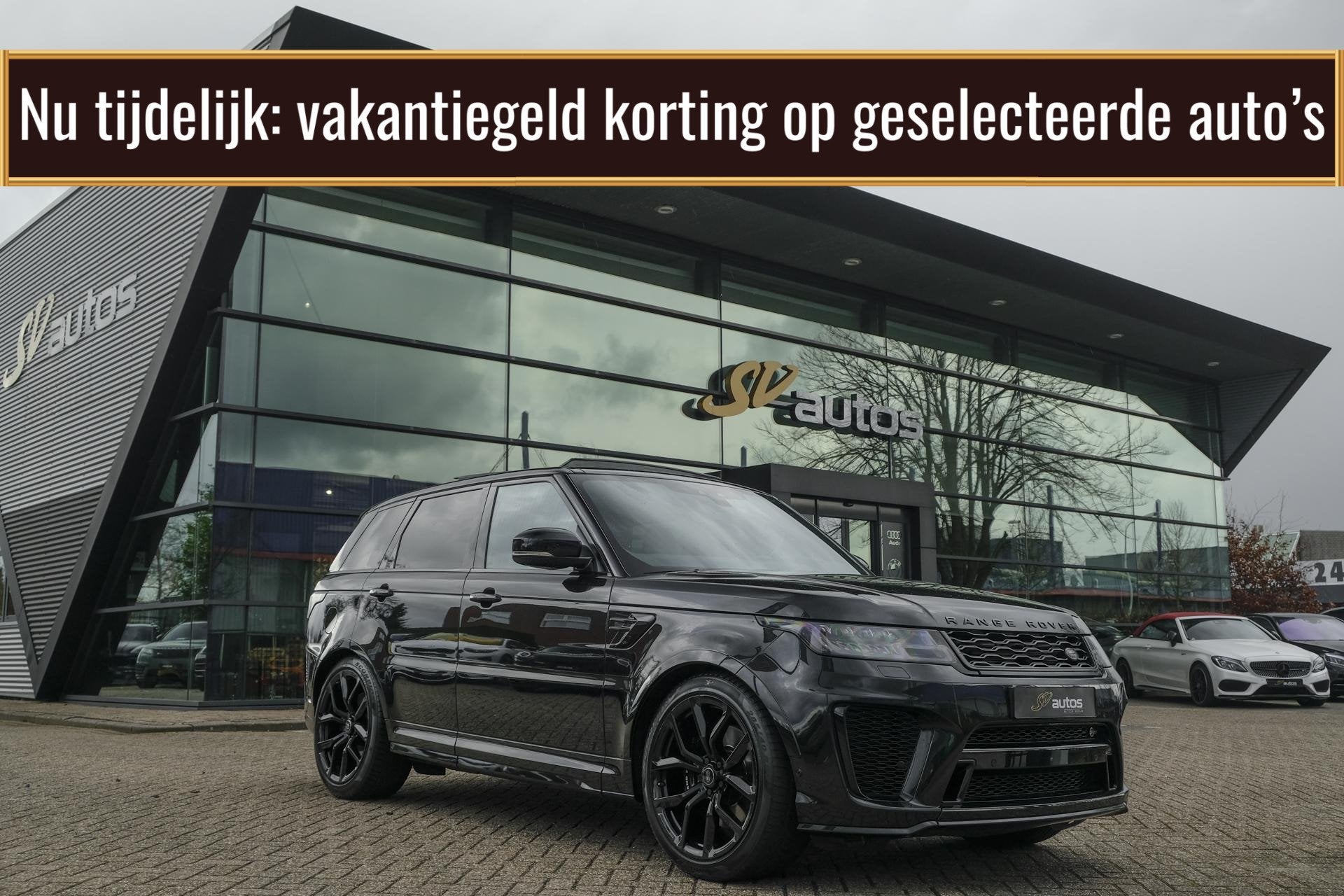 Land Rover Range Rover Sport P575 SVR 575pk Panoramadak *BTW, Auto's, Land Rover, Automaat, Zwart, Leder, Bedrijf