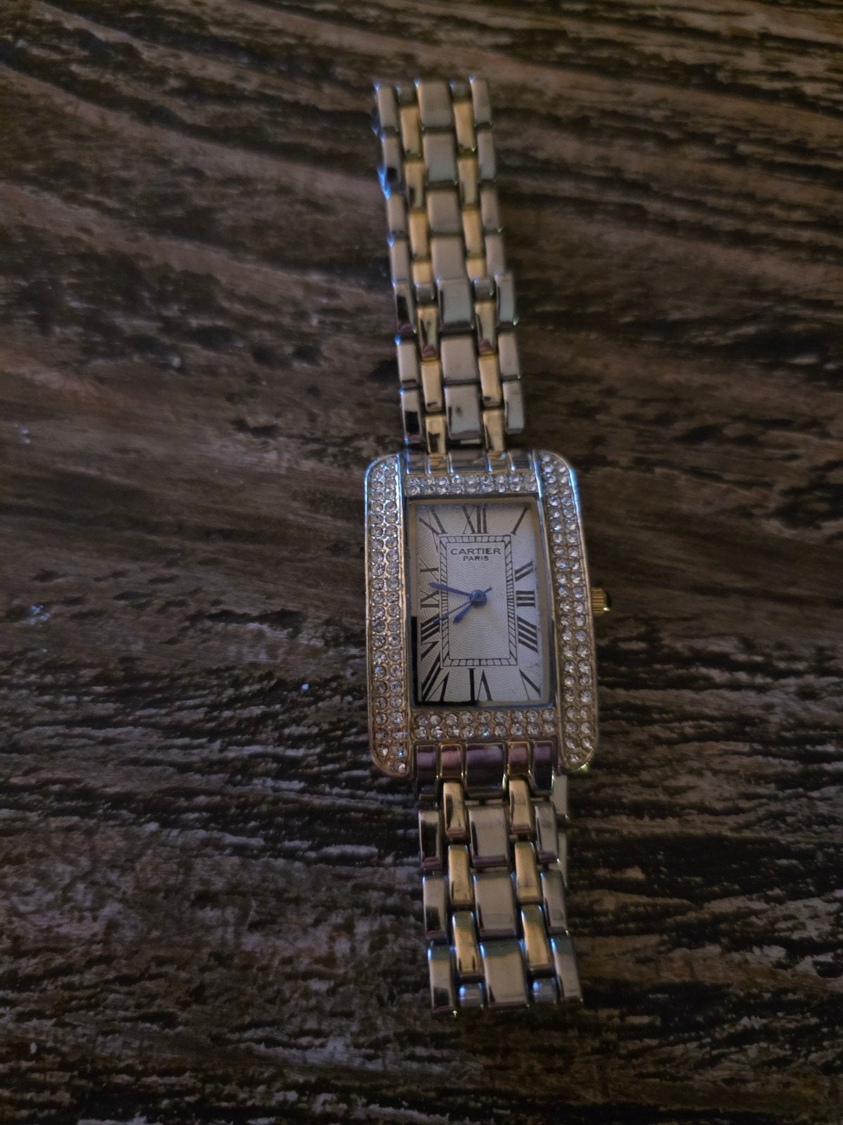Horloge met Strass - Gebruikt, Staal, Gebruikt, Staal, Polshorloge