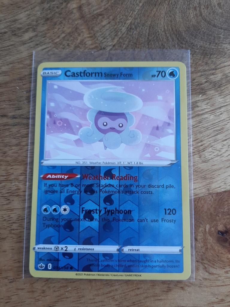 Castform Snowy Form #34, Reverse Holo Pokemon Chilling Reign, Ophalen of Verzenden, Nieuw, Losse kaart