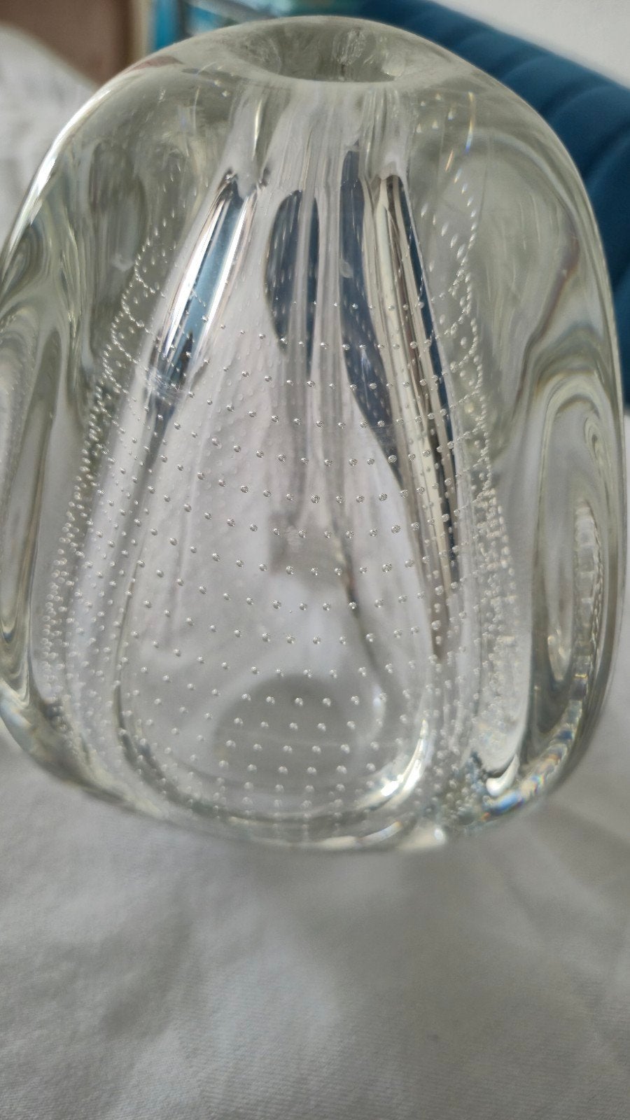 Vintage Clear Glass Nail Vase (Spijker Vase) with Controlled, Antiek en Kunst, Ophalen of Verzenden