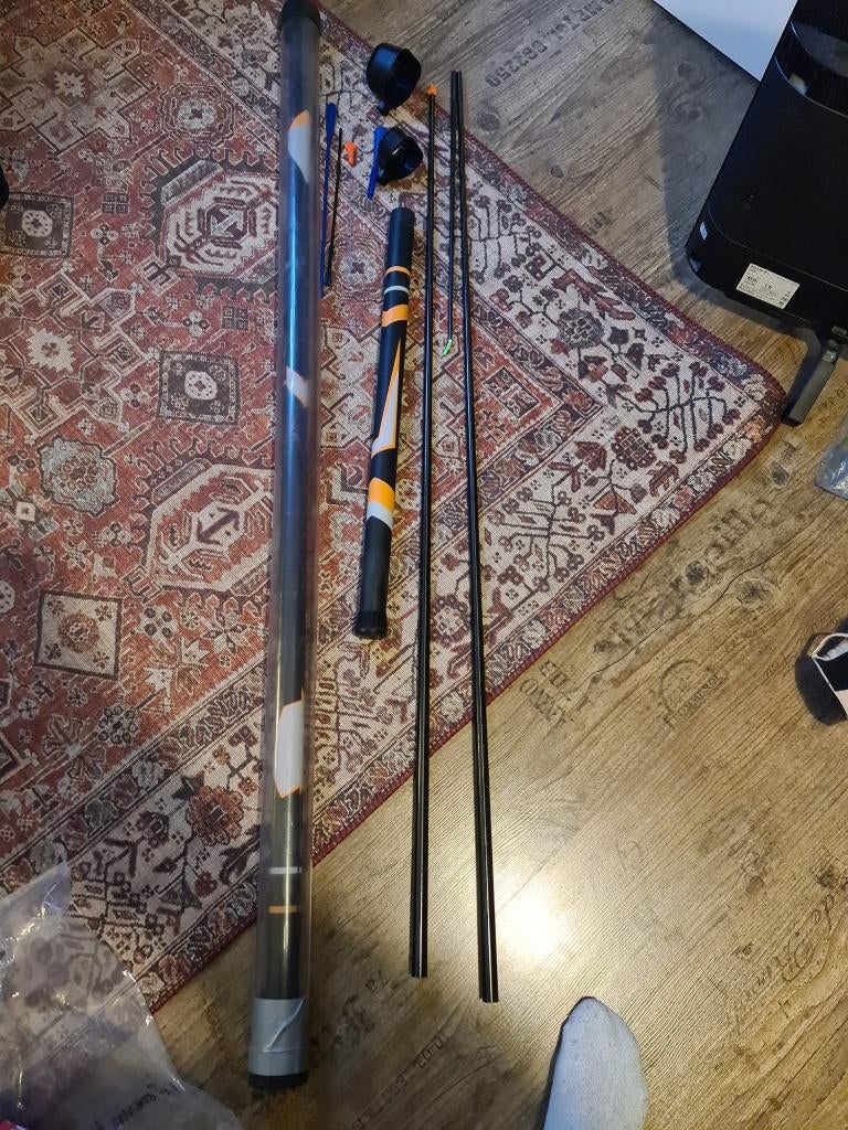 vaste hengel 9,5 meter, Watersport en Boten, Hengelsport | Witvissen, Ophalen, Zo goed als nieuw, Vaste hengel