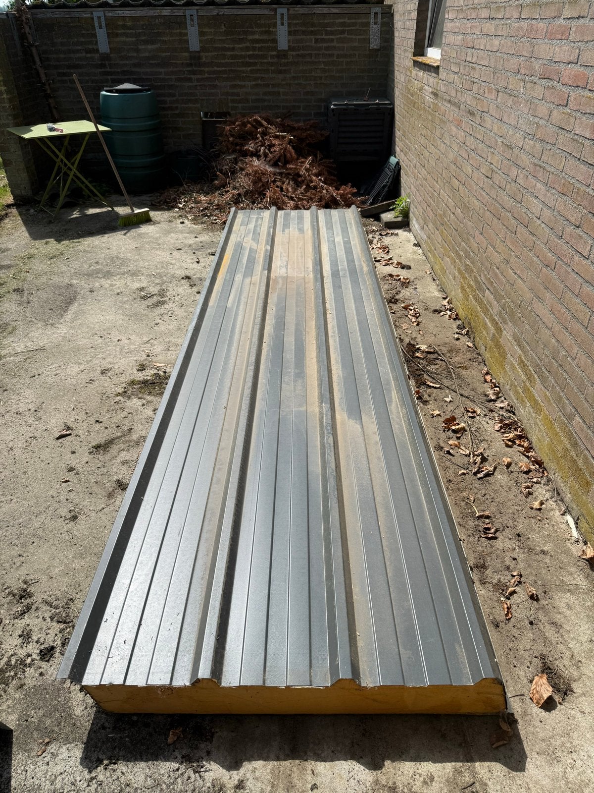 Sandwichpaneel (SABprofiel)13,5cm/17,0cm dik - 404x100 cm, 12 cm of meer, Zo goed als nieuw, Hardschuim (Pir), Minder dan 5 m²
