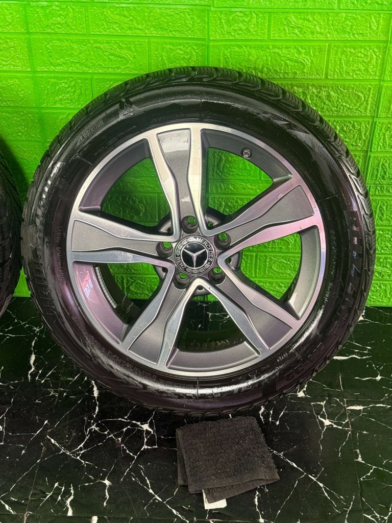 Originele Mercedes C-Klasse velgen 17" 5x112 W205 winter 8mm, Niet ingevuld, Gebruikt, Banden en Velgen, Niet ingevuld