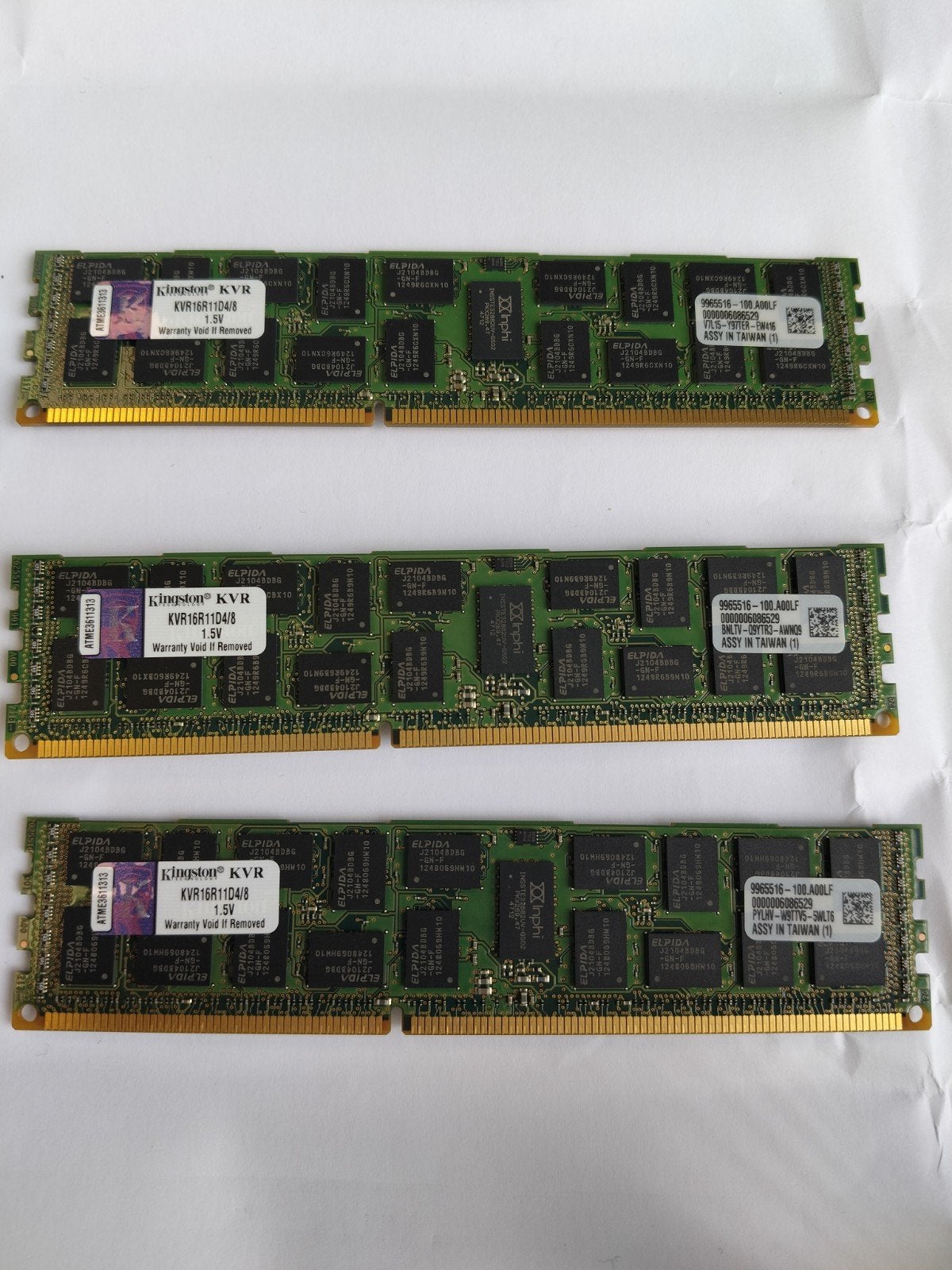3x Kingston KVR16R11D4/8 DDR3 RAM 8GB (3 stuks), Gebruikt, Server, 8 GB, DDR3