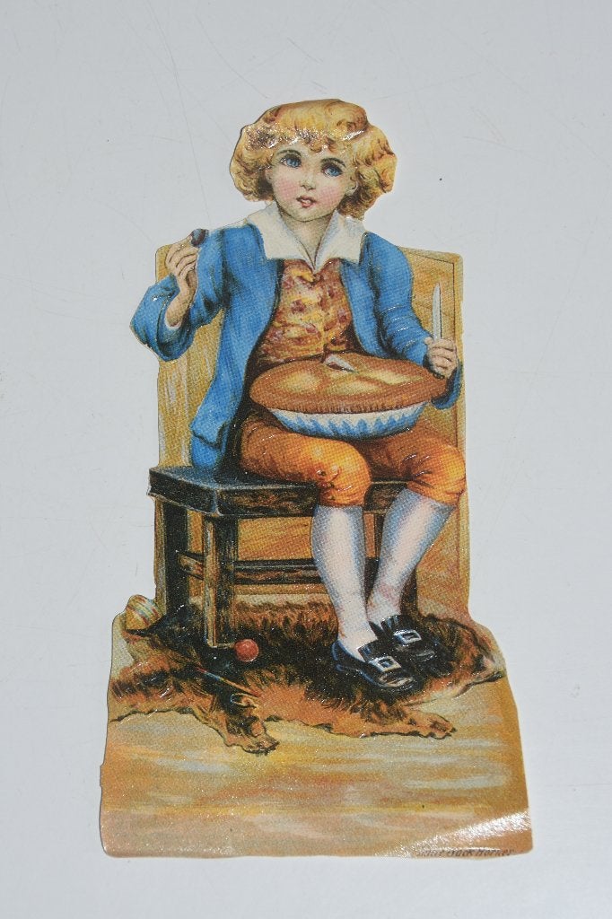 Antiek poesieplaatje poëzieplaatje Little Jack Horner 1890, Verzamelen, Poesieplaatjes, Verzenden