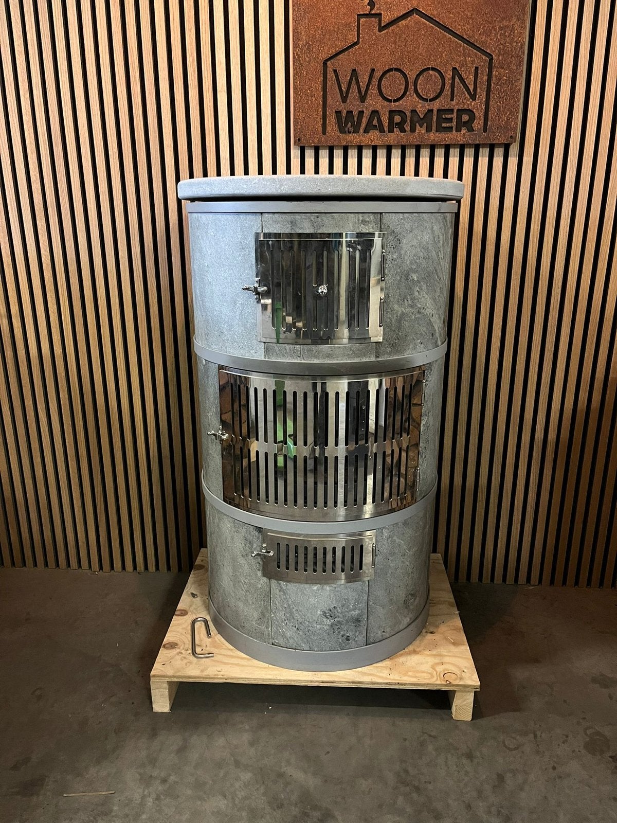 24259 Speksteenkachel Häse 9kw, Ophalen, Info@woonwarmer.nl, Gebruikt, Houtkachel