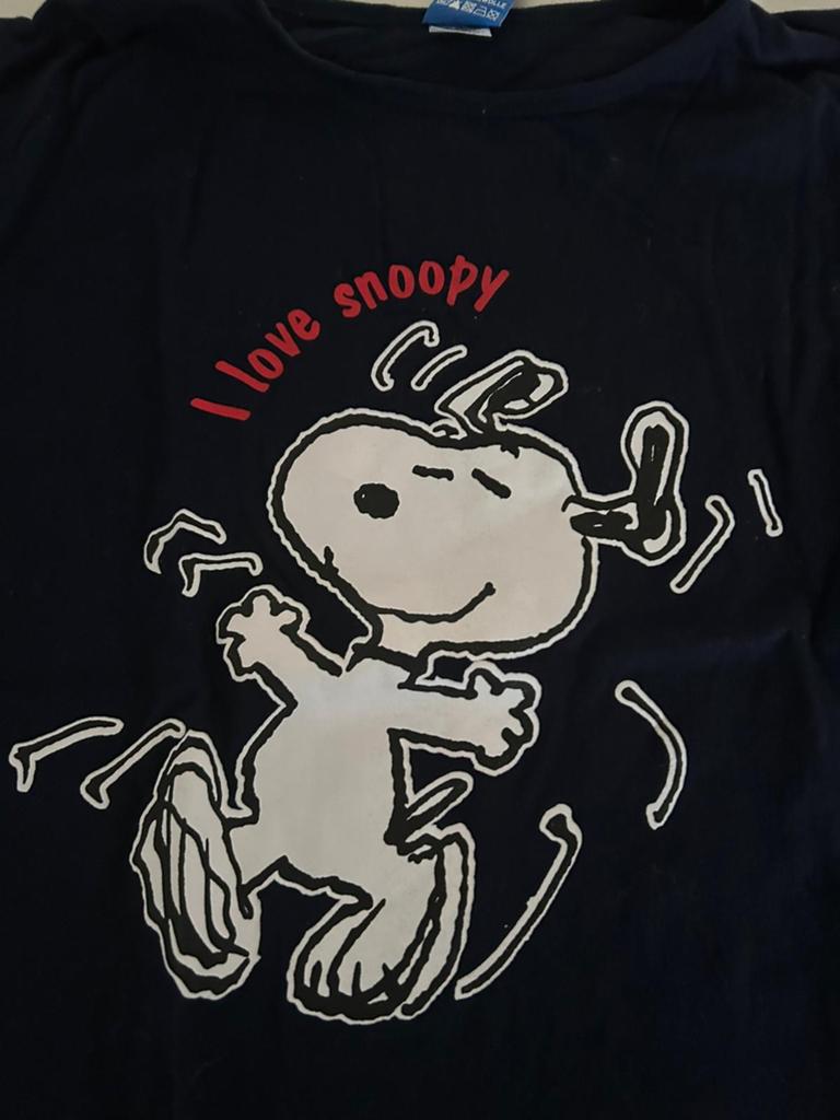Zwart Peanuts Snoopy T-shirt Maat M, Maat 38/40 (M), Peanuts, Zwart, Ophalen of Verzenden