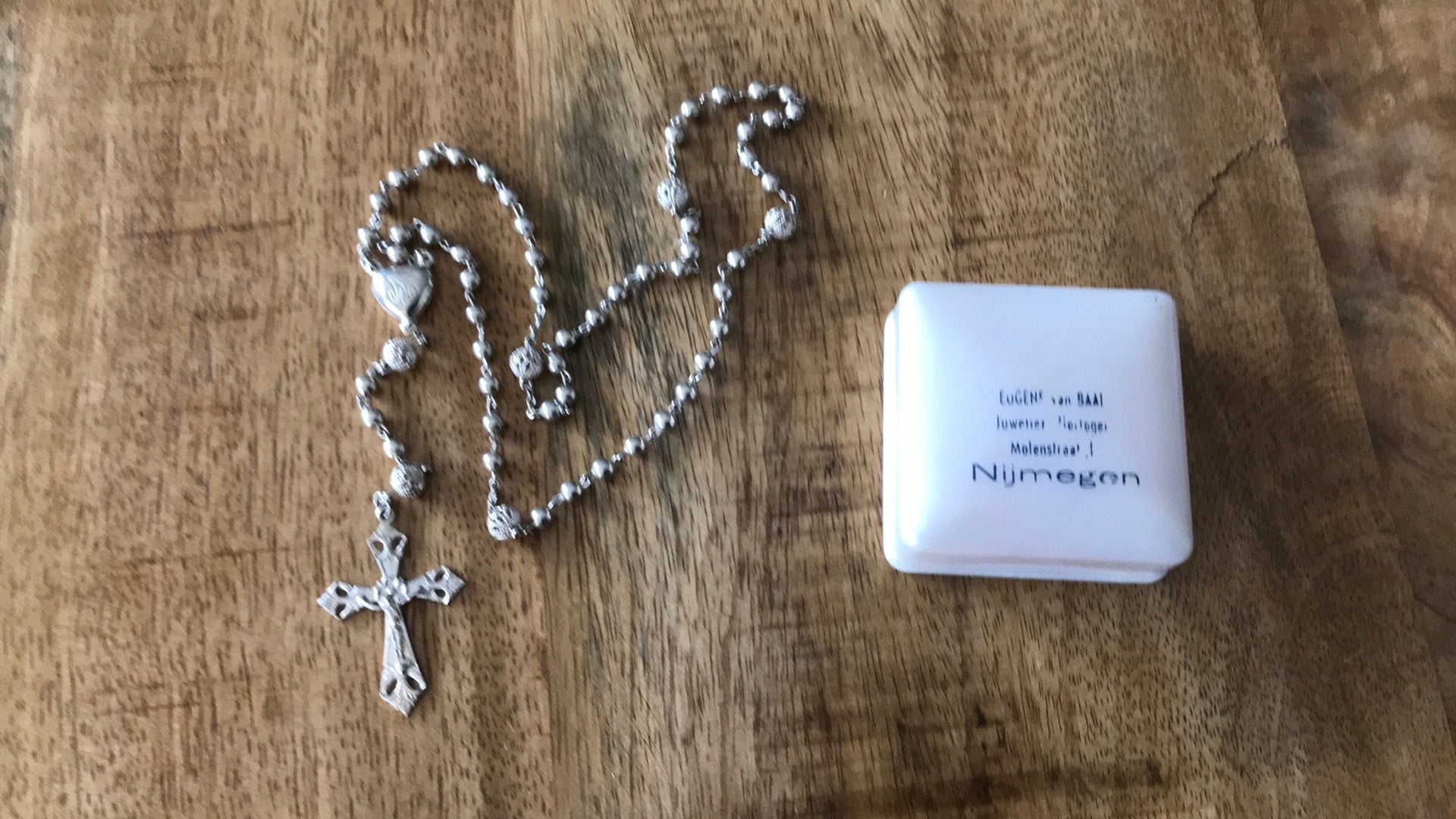 Vintage Zilveren rozenkrans jaren 50/60 zelf gekregen 1962, Ophalen of Verzenden