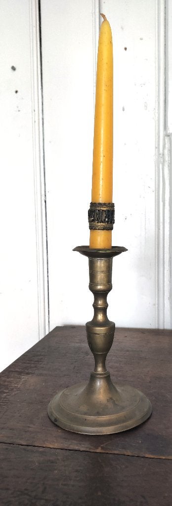 Antieke kandelaar van koper circa 1900, Ophalen of Verzenden, Koper of Brons