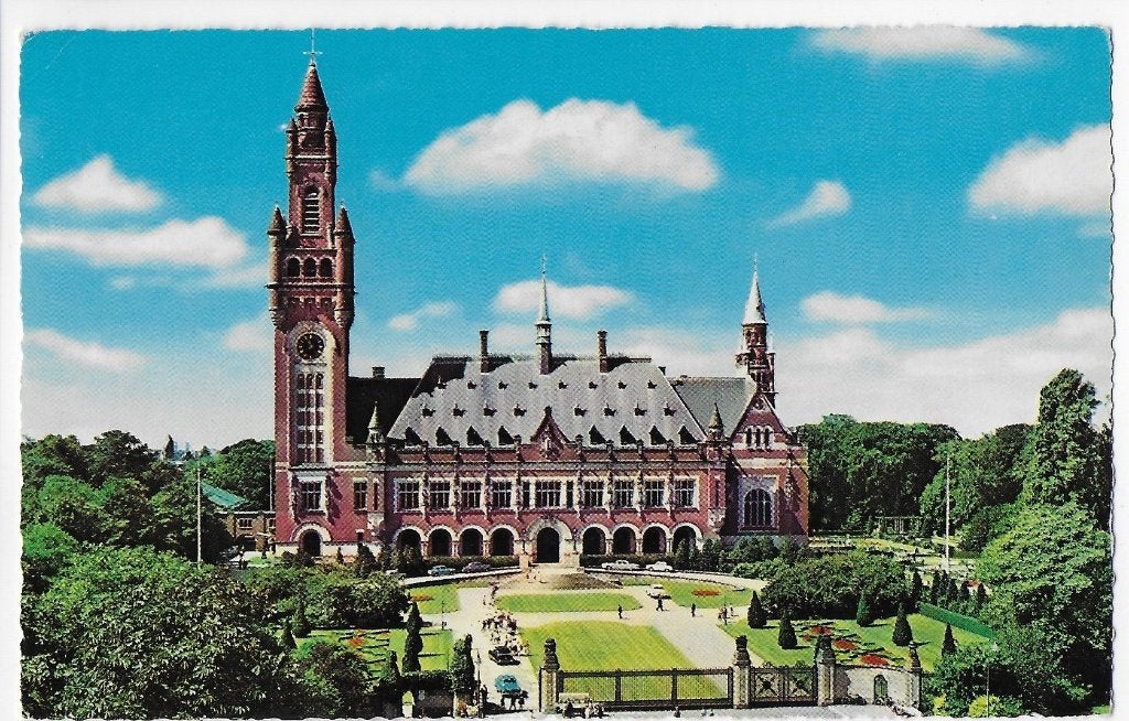 So55 Oude Ongelopen Ansichtkaart 's Gravenhage Vredespaleis, Ophalen of Verzenden, 1940 tot 1960, Ongelopen, Zuid-Holland