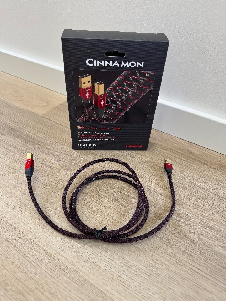 AudioQuest Cinnamon 1,5M USB Kabel A naar B incl. Doos., Ophalen of Verzenden, Zo goed als nieuw, Minder dan 2 meter, Overige kabels