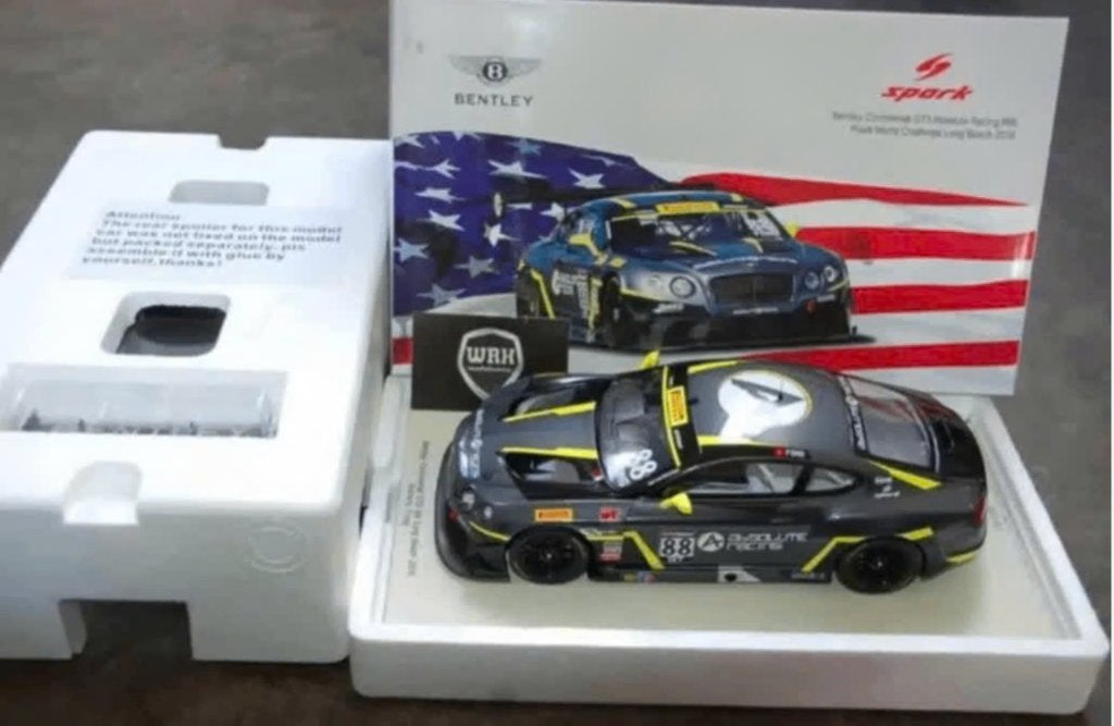 1:18 BENTLEY CONTINENTAL #88 LONGBEACH Spark 18US002 WRH, Hobby en Vrije tijd, Modelauto's | 1:18, Verzenden, Zo goed als nieuw