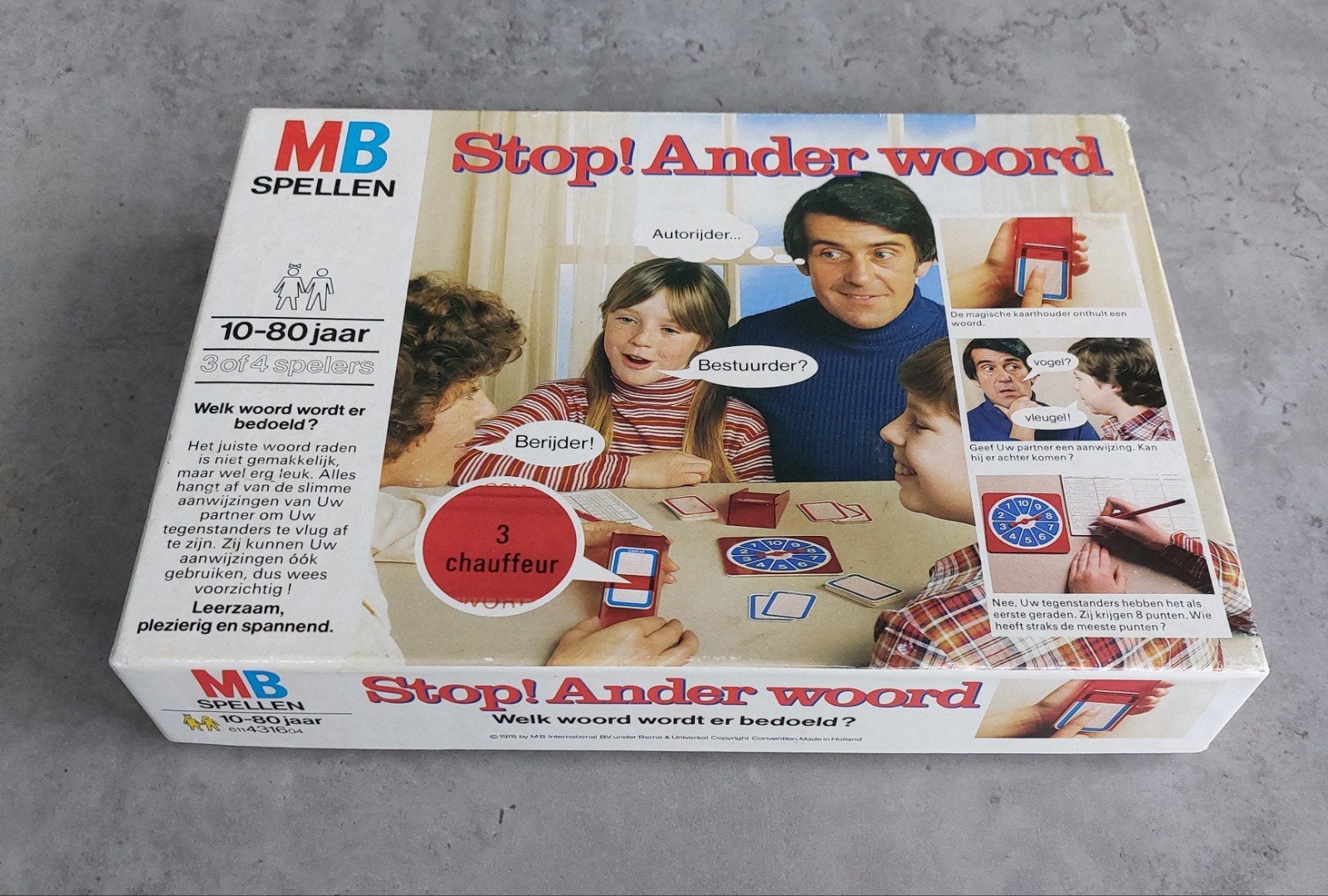 MB spel Stop Ander Woord VINTAGE 1978, Hobby en Vrije tijd, Gezelschapsspellen | Bordspellen, Ophalen of Verzenden, Gebruikt, MB Spellen