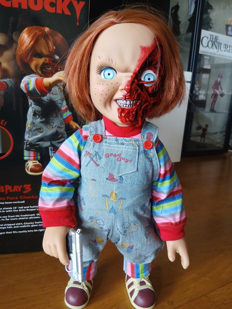 Pizza Face Chucky talking doll, Ophalen of Verzenden, Zo goed als nieuw, Pop