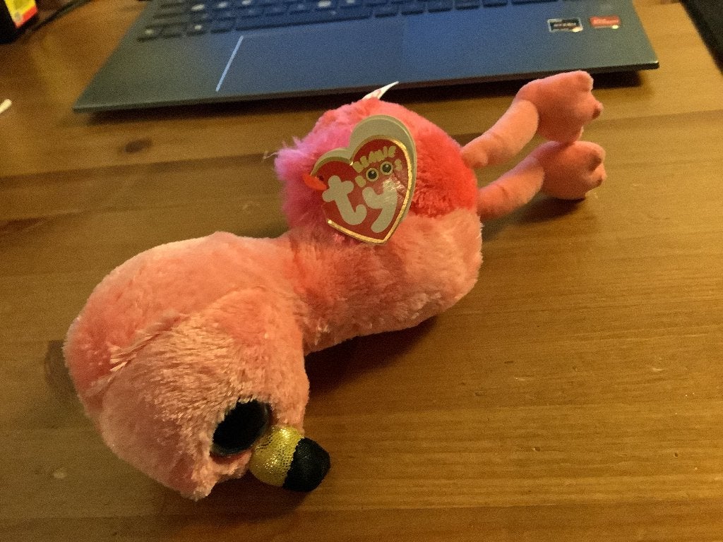 TY Beanie Boo knuffel Gilda de Flamingo 2017 22 cm, Overige typen, Ophalen of Verzenden, Roze, Ty