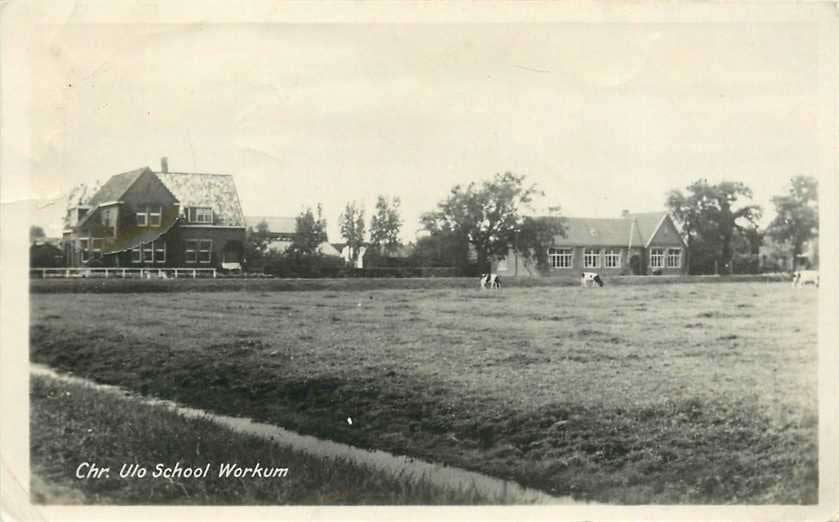 380-270-019 Workum Chr Ulo School, Verzamelen, Verzenden, Voor 1920, Friesland