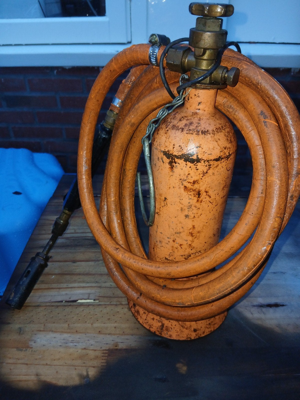 Gasbrander met slang en gasfles, Ophalen of Verzenden, Gebruikt, Overige typen