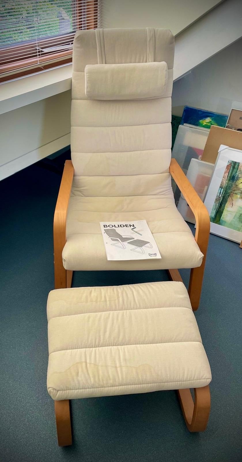 IKEA FAUTEUIL MET VOETENBANK BOLIDEN, Ophalen, 75 tot 100 cm, 50 tot 75 cm