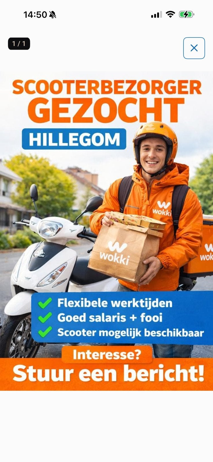 Scooter bezorger gezocht!