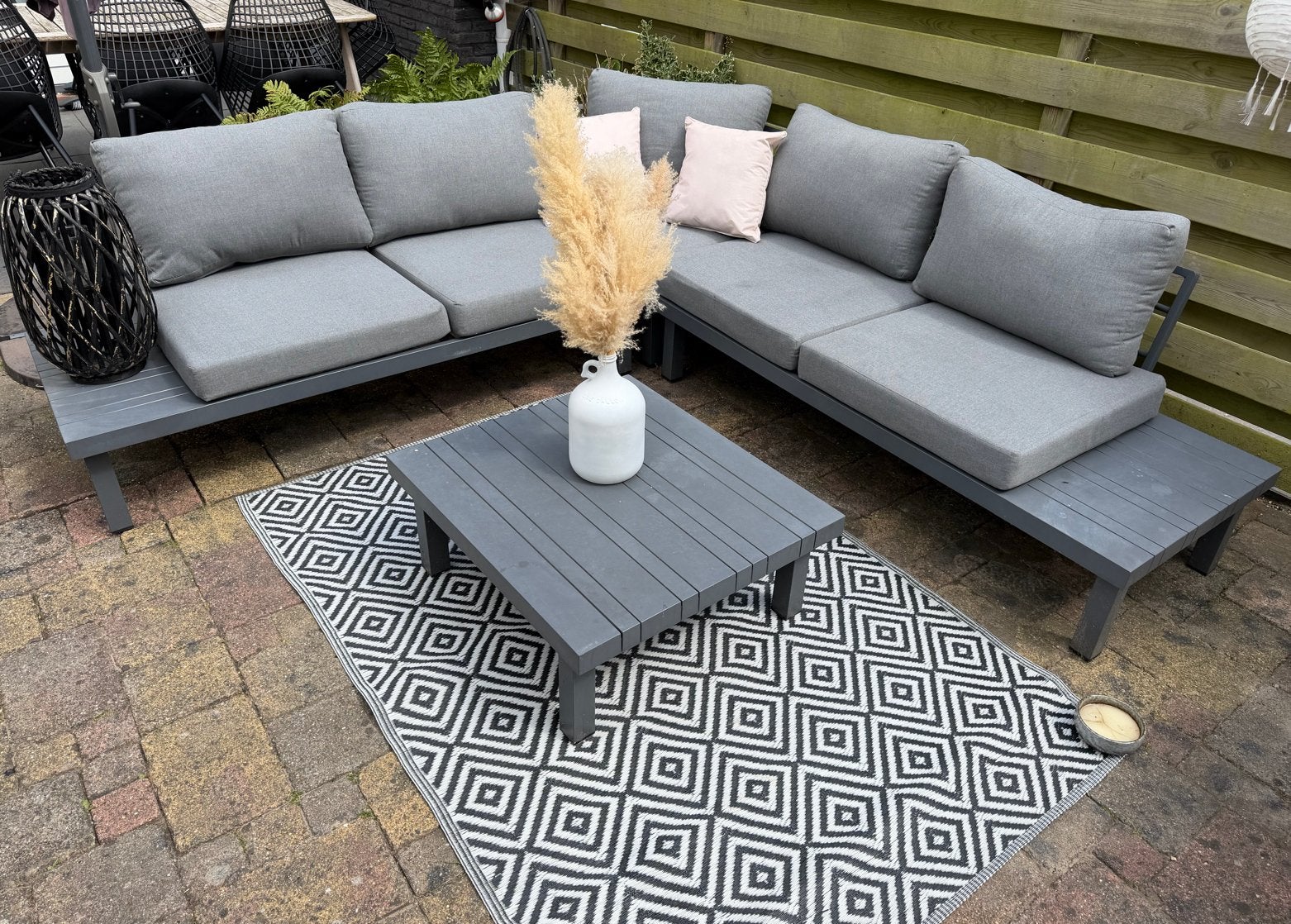 Prachtige loungeset met tafel, deelbaar, Ophalen, Gebruikt, Loungeset, Bank