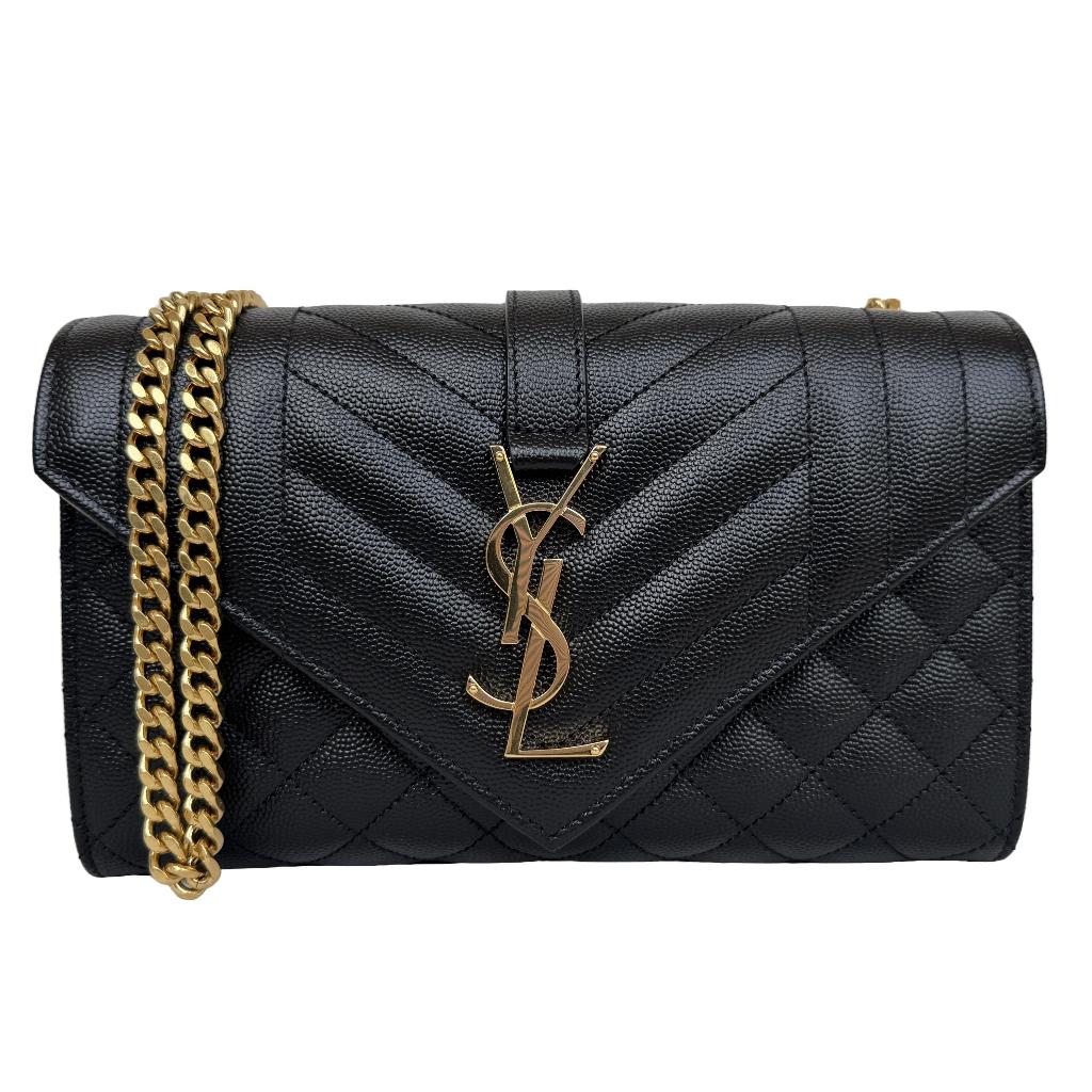 Saint Laurent yves YSL envelope small kalfsleer klein tas, Verzenden, Nieuw, Zwart, Schoudertasje