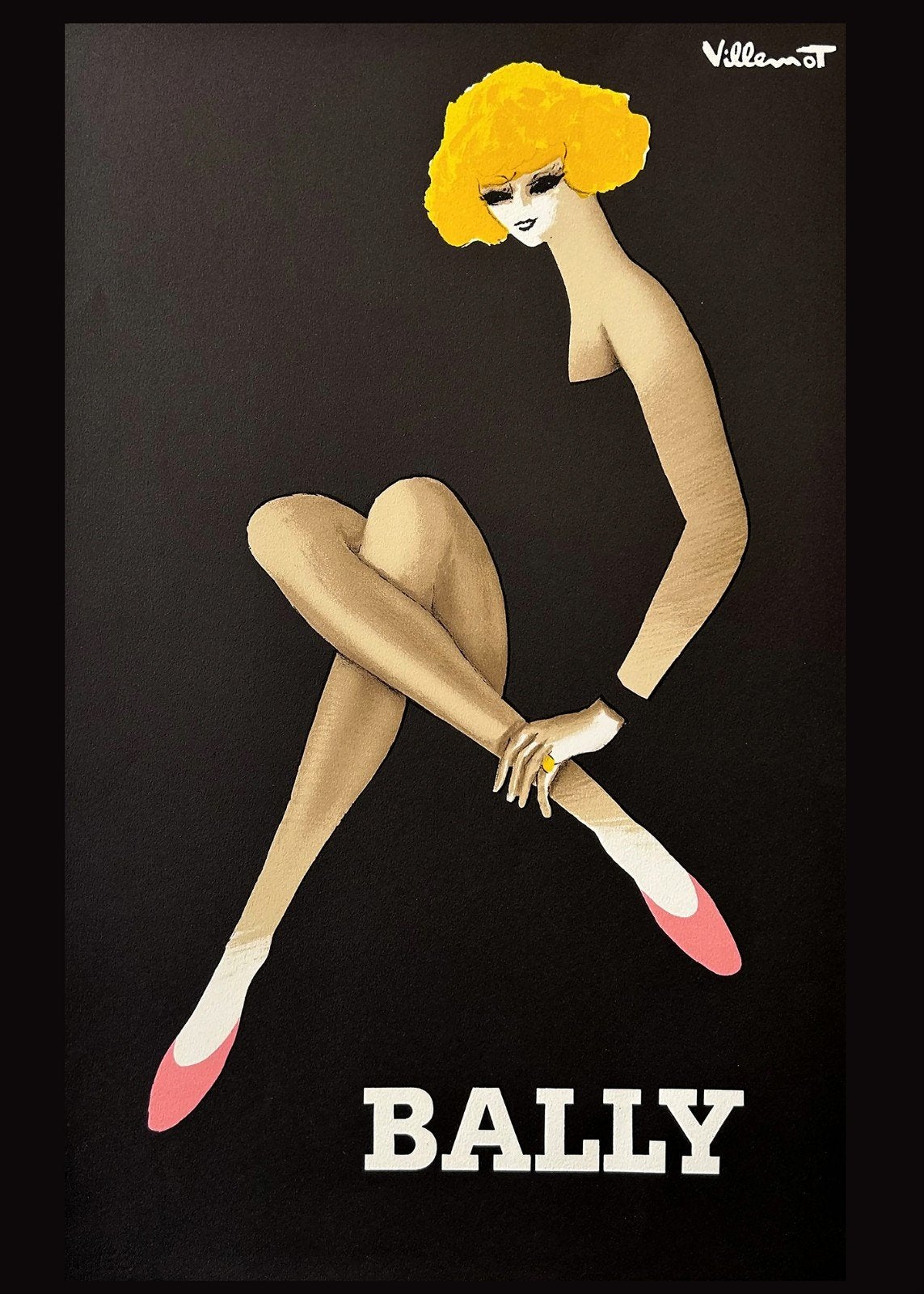 Bally reclameposter - Vrouwenfiguur 50x70cm, Ophalen of Verzenden, Nieuw