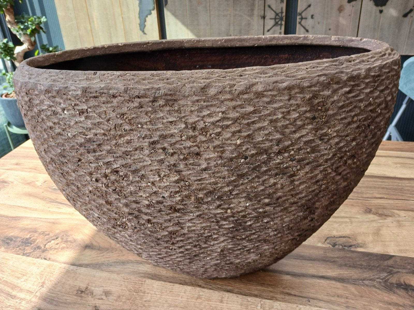 ovale bloempot afm 52x40x24 cm, Ophalen, Zo goed als nieuw