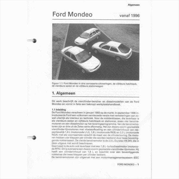 Ford Mondeo Vraagbaak losbladig 1996 #1 Nederlands, Ophalen of Verzenden, Gelezen, Ford