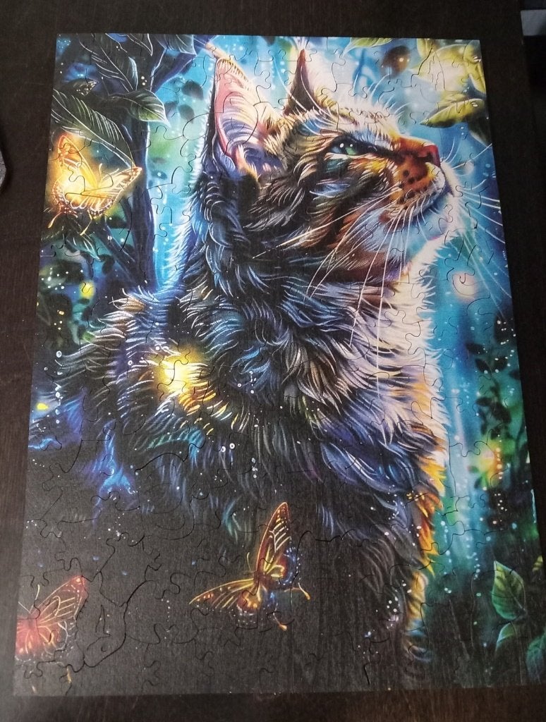 Wooden puzzel A3-formaat poes, Hobby en Vrije tijd, Denksport en Puzzels, Ophalen of Verzenden, Minder dan 500 stukjes