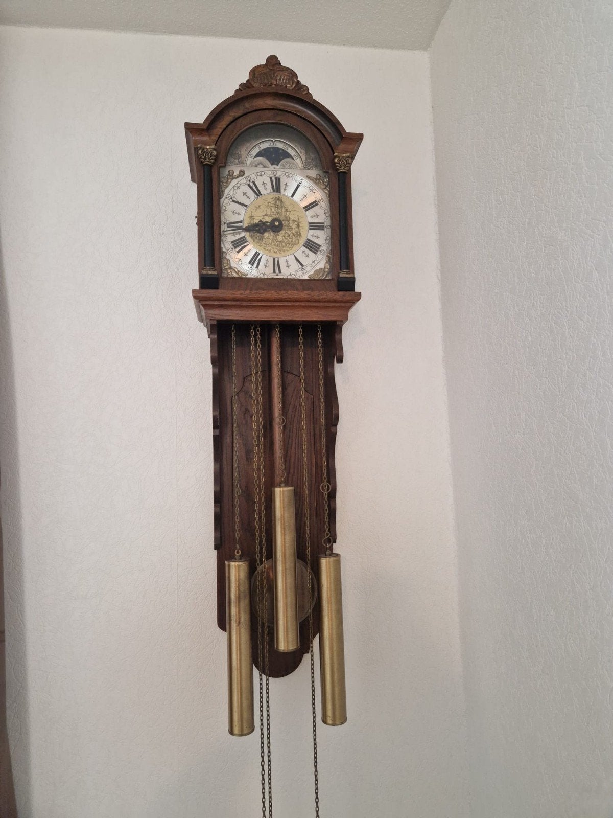 Warmink Wandklok met Maanstand en Scheepsdecoratie, Ophalen