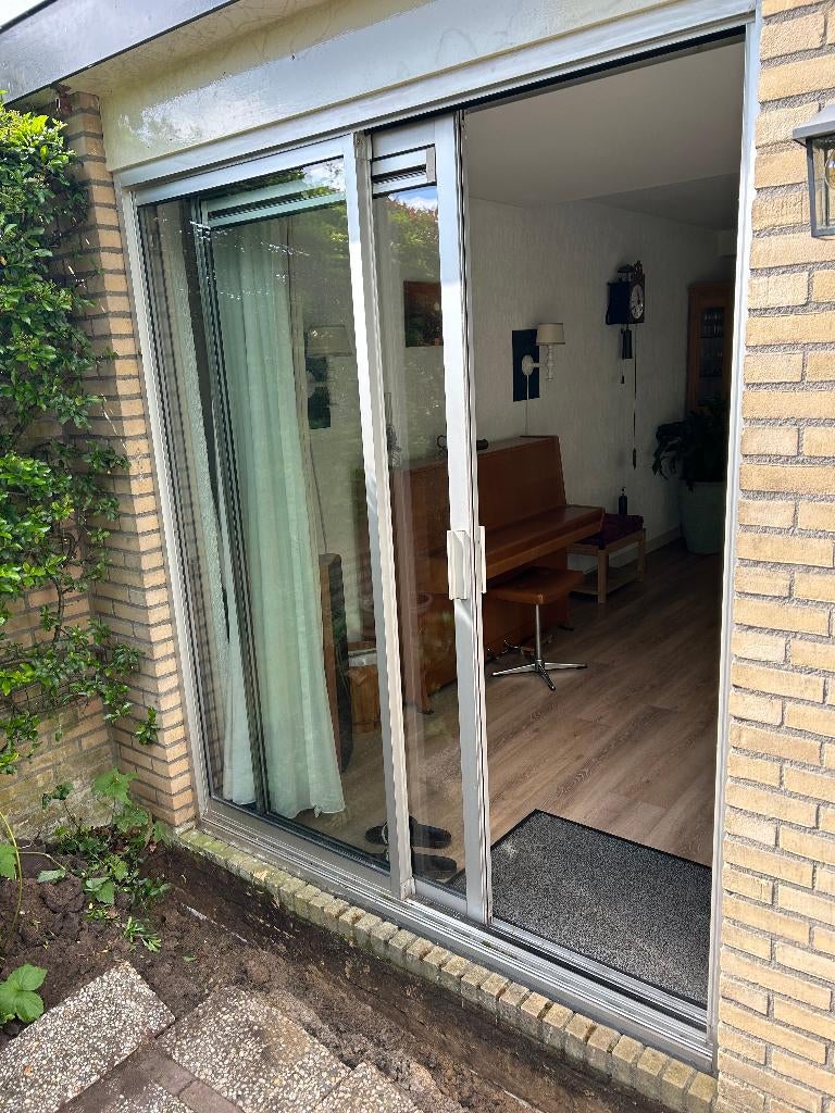 Aluminium schuifpui met dubbel glas, Ophalen, Gebruikt, Aluminium, 150 tot 225 cm
