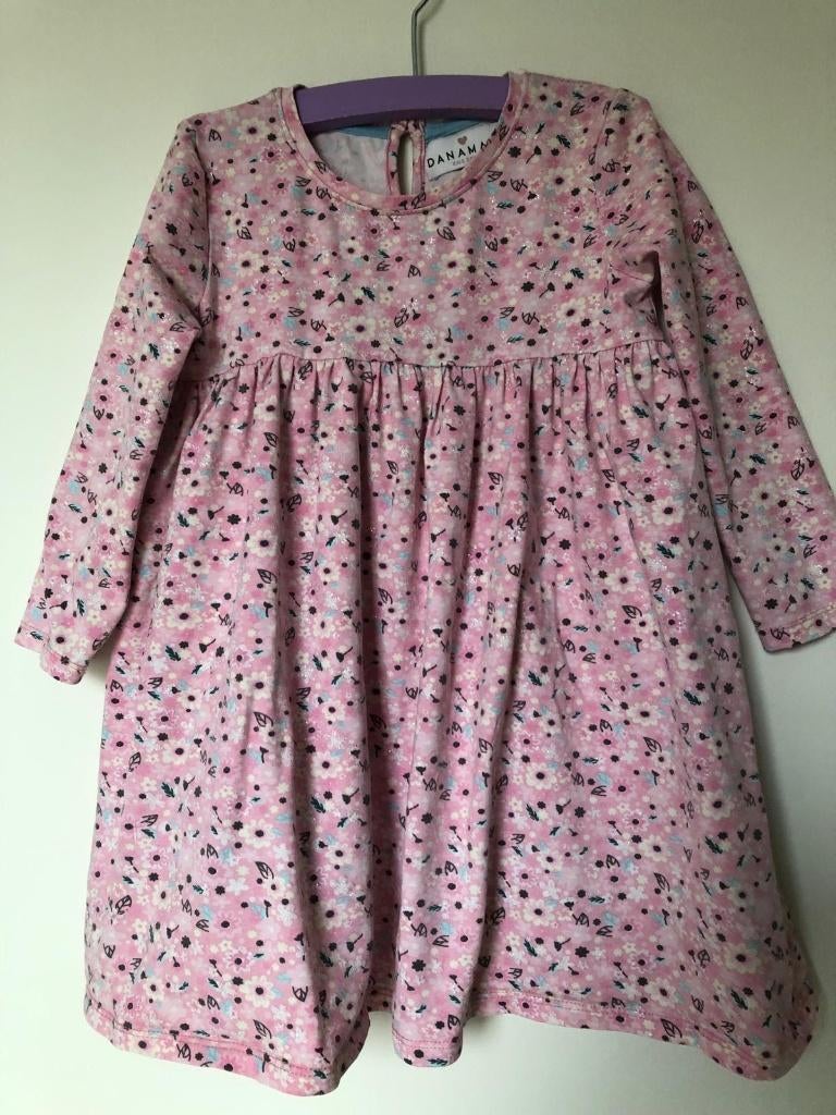 danamade jurk, 98, 100% katoen met glitter, 1x gedragen, Kinderen en Baby's, Kinderkleding | Maat 98, Meisje, Nieuw, Ophalen of Verzenden