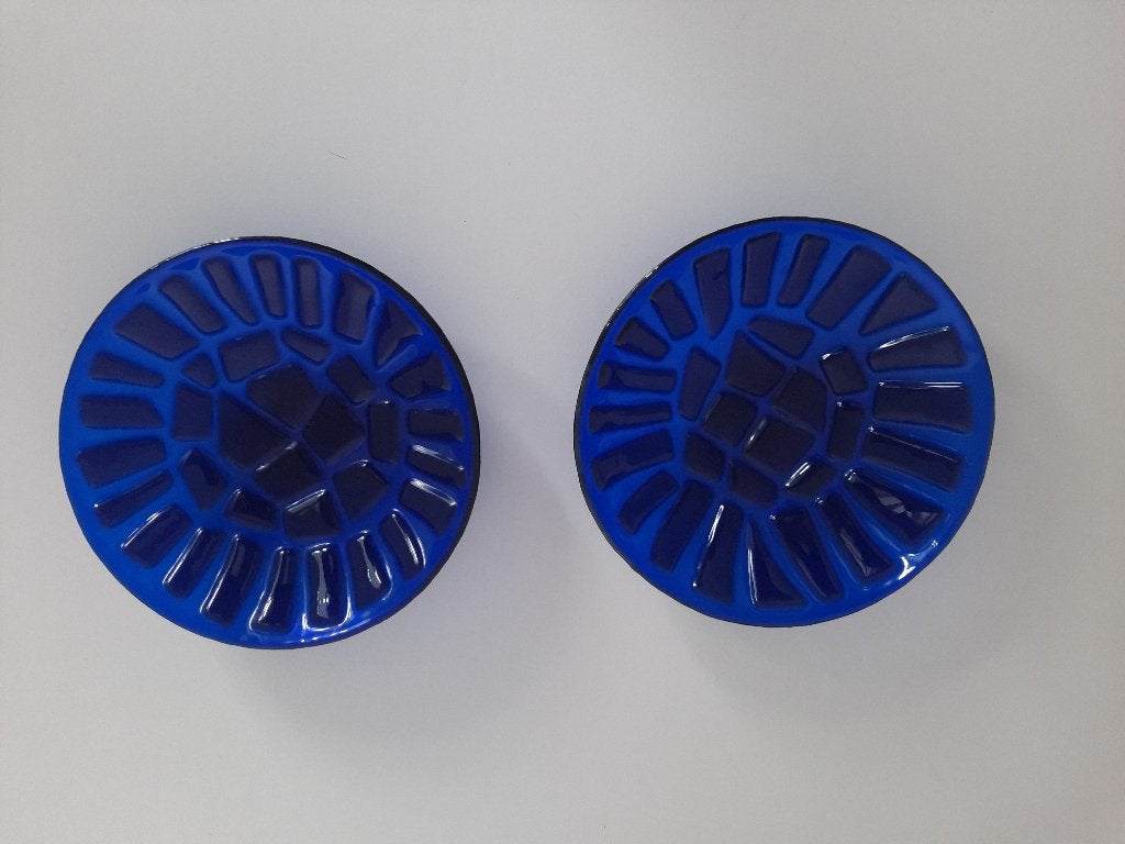 2 x blauw schaaltje met strepen, Schaal, Rond, Nieuw, Ophalen of Verzenden