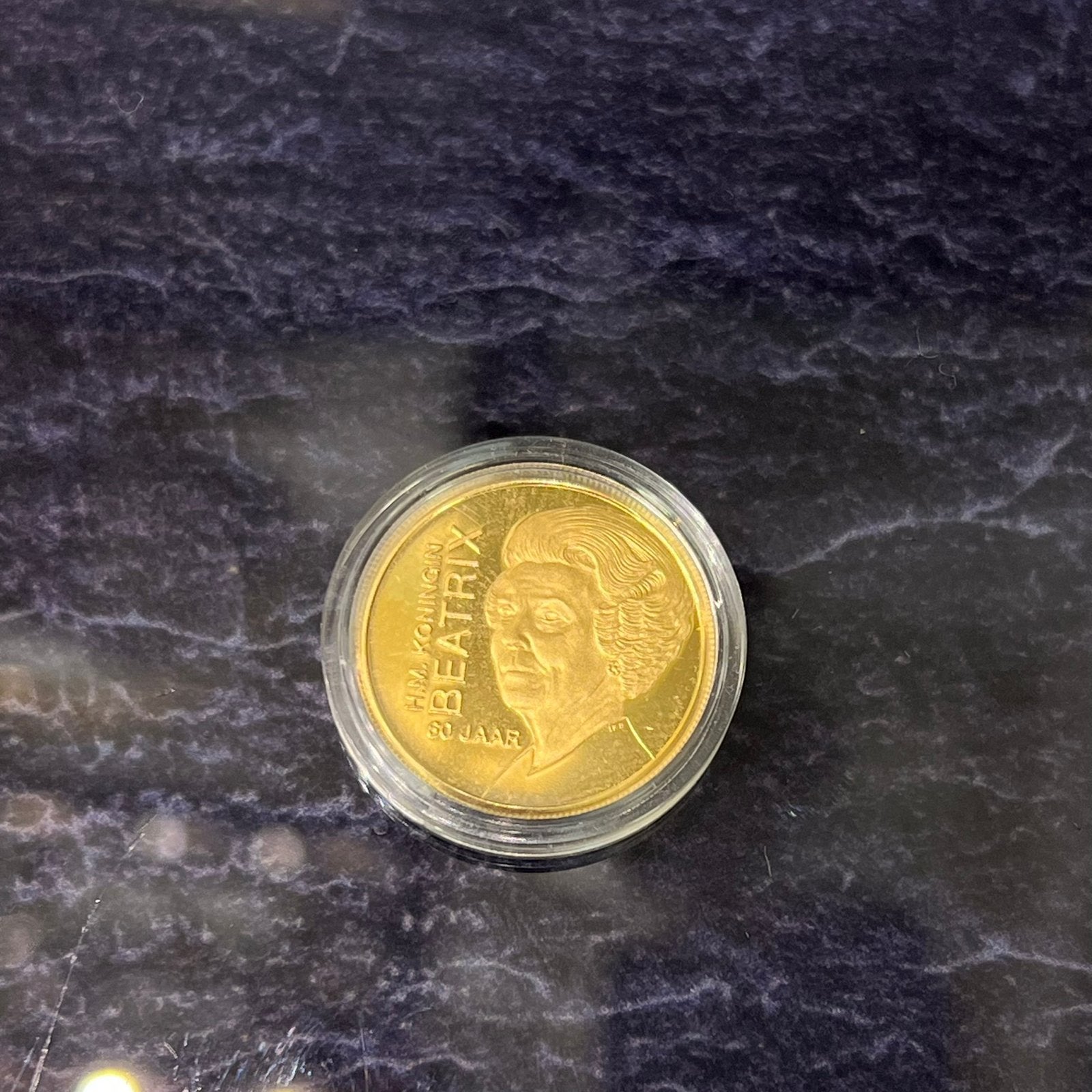 Gouden munt gouden herdenkingspenning munt 24k, Ophalen of Verzenden, Goud