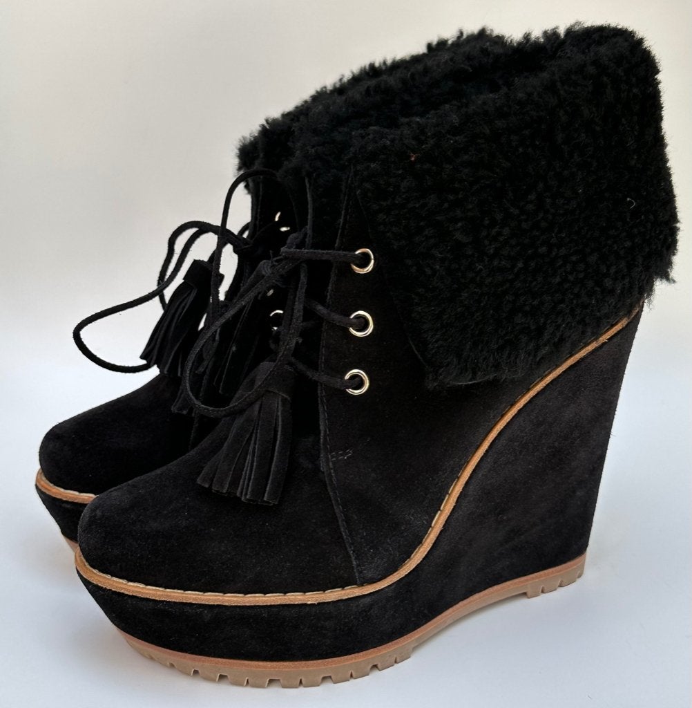 Mulberry Enkellaarzen Maat 38 Suede, Verzenden, Zwart, Lage of Enkellaarzen, Mulberry