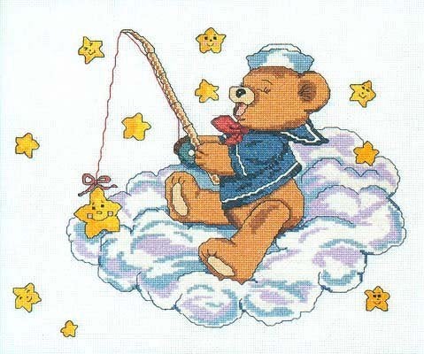 Origineel borduurpatroon beer CATCH a falling STAR marti, Hobby en Vrije tijd, Ophalen of Verzenden, Nieuw, Handborduren, Borduurpakket