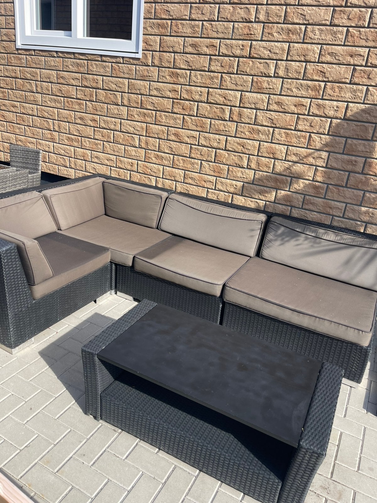 Tuinbank met tafel, Ophalen of Verzenden, Zo goed als nieuw, Hout