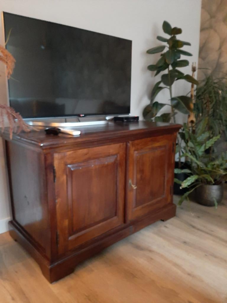 Tv kast van teakhout., Ophalen, 50 tot 75 cm, Teakhout, 100 tot 150 cm