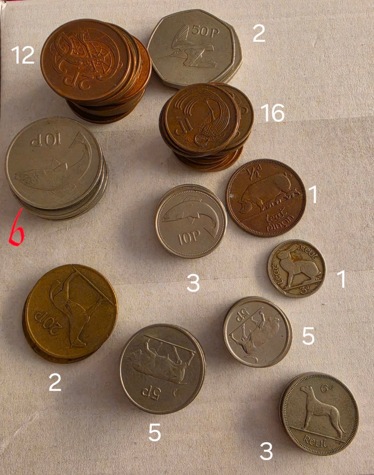 Collectie Ierse munten (diverse nominale waarden), Ophalen of Verzenden, Koningin Beatrix, Overige waardes, Setje