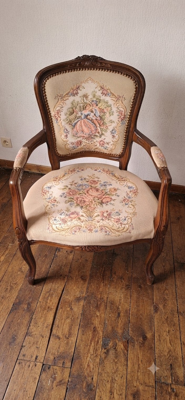 Vintage fauteuil Louis XV stijl, Antiek en Kunst, Ophalen