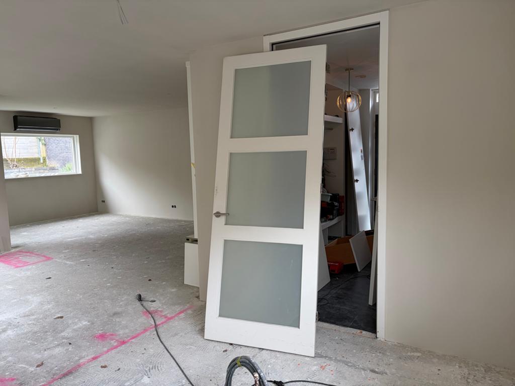 Grote zware binnendeur met veiligheidsglas 247x93 cm, Ophalen, Gebruikt, 80 tot 100 cm, 215 cm of meer