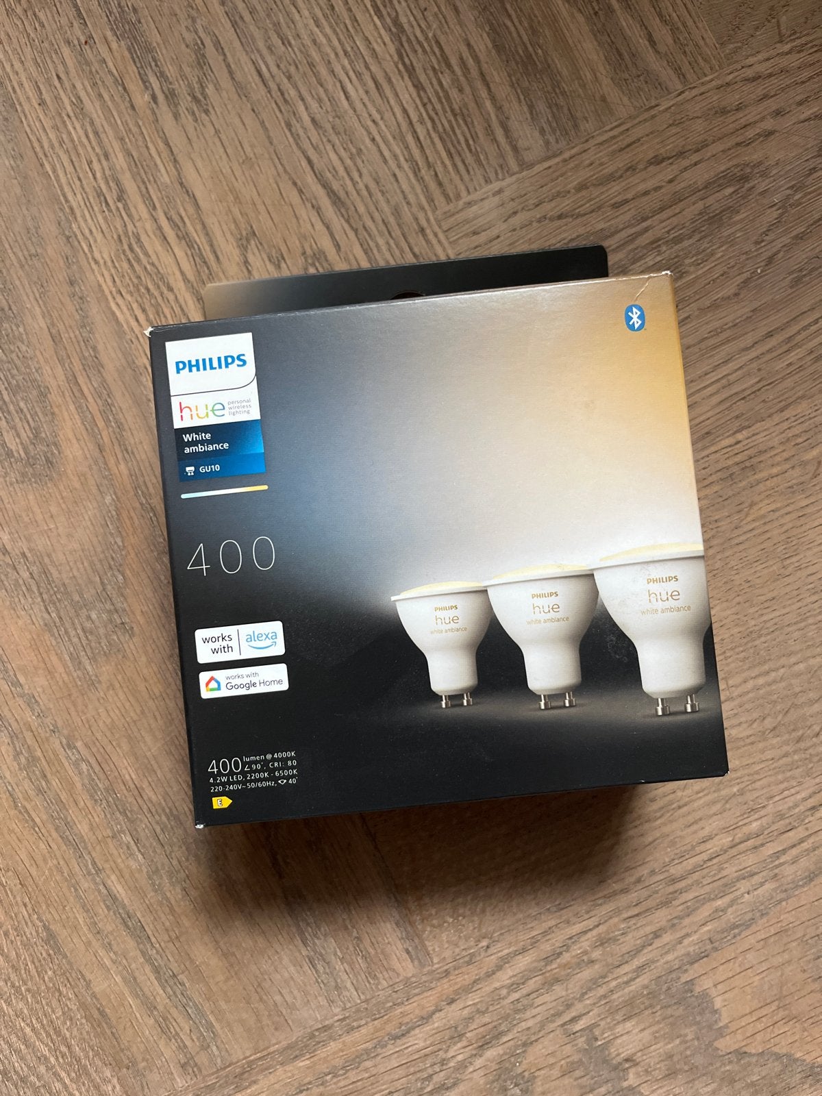 3 Philips Hue GU10 White Ambiance lampen nieuw in doos, Led-lamp, Philips Hue, Instelbaar wit, GU10
