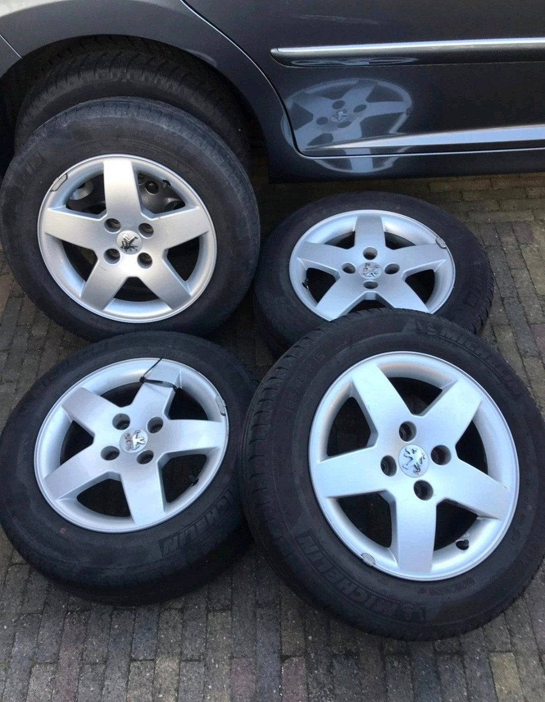 4x lm velgen voor peugeot 207 206 met banden, Ophalen, Gebruikt