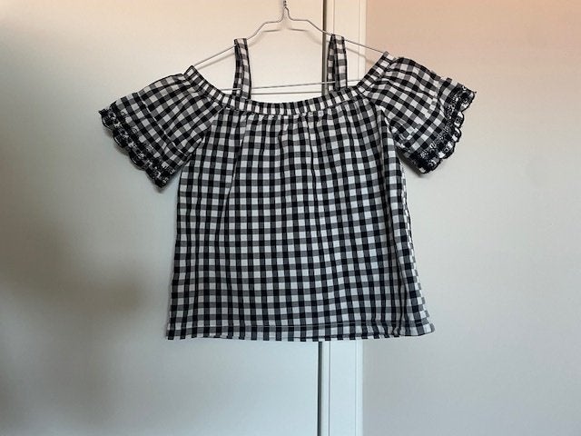 Een geruite zwart wit top maat 140 van Kidiliz, Ophalen, Kidiliz, Meisje, Shirt of Longsleeve