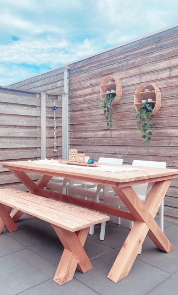 Mooie hardhout tuinset, Tuin en Terras, Ophalen, Zo goed als nieuw, Rechthoekig, Hout