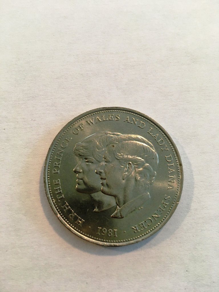 Munt Verenigd Koninkrijk - Prinses Diana Prins Charles 1981, Postzegels en Munten, Munten | Europa | Niet-Euromunten, Ophalen of Verzenden