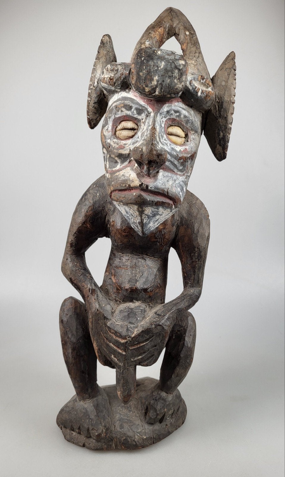 Sepik voorouderbeeld Papoea-Nieuw-Guinea, Antiek en Kunst, Hout, Gesneden, Bruin, Papoea-Nieuw-Guinea