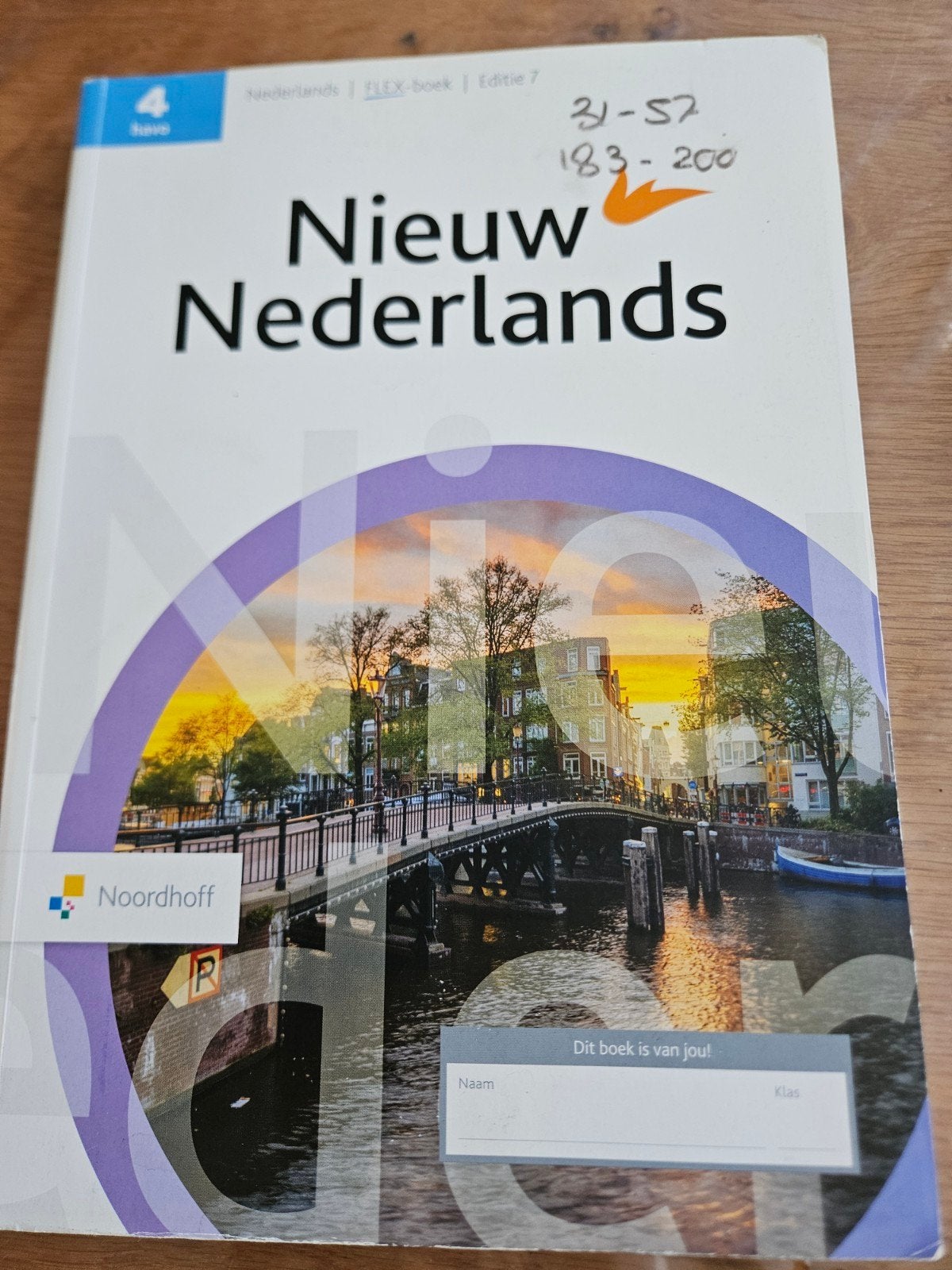 Nieuw Nederlands 4 havo FLEX-boek Editie 7 Noordhoff, Boeken, Schoolboeken, Ophalen of Verzenden, Gelezen, HAVO, Nederlands