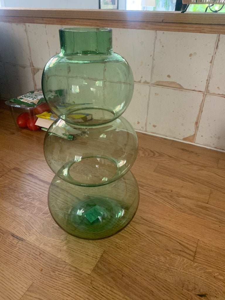 Vaas groen, Ophalen, Groen, 37 cm, Glas