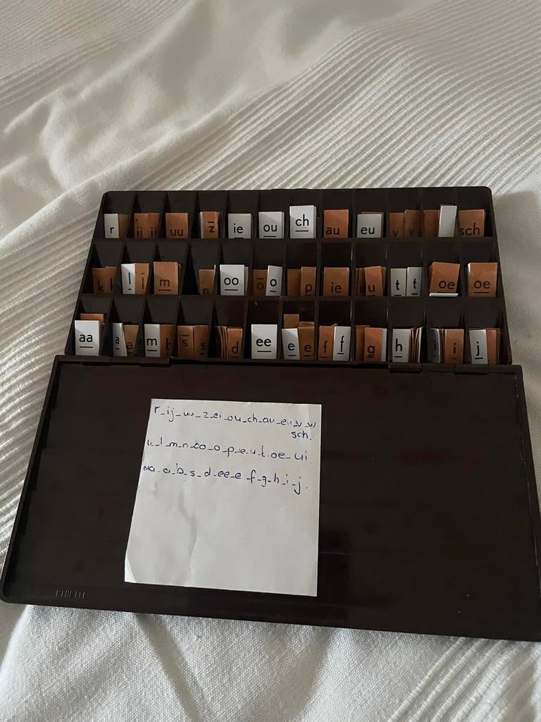 Vintage Letterdoosje / Spellendoosje - Taal en Lezen, Ophalen of Verzenden